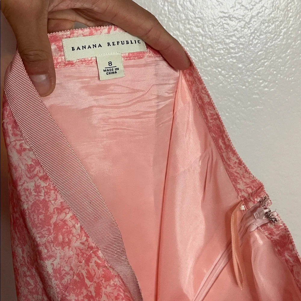 Banana Republic Women’s Silk Skirt Set M Vintage 80s/90s Pink Floral Pleated - Picture 10 of 10